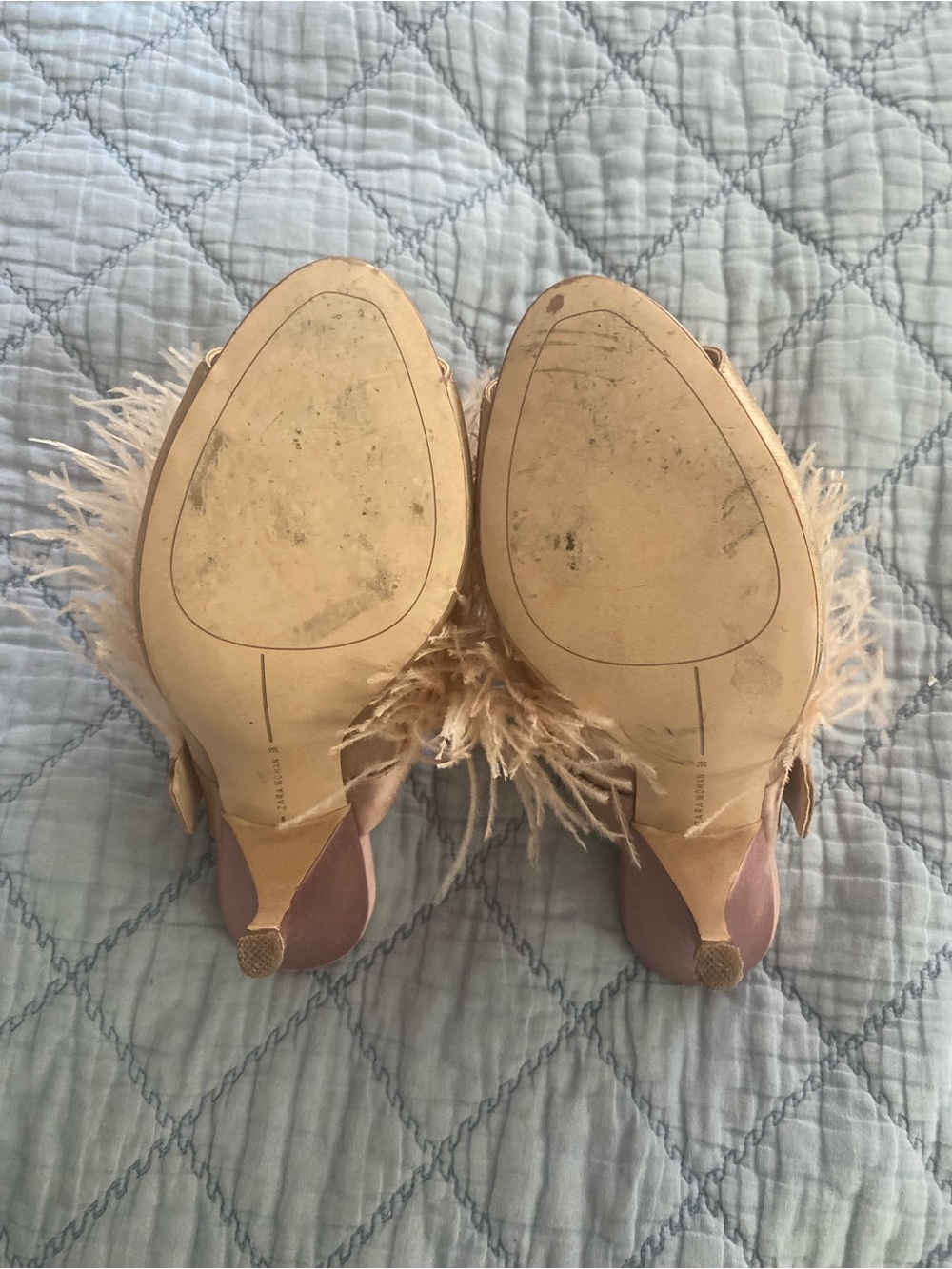 Zara Feather Mules With Rhinestones Size EU 38 - Picture 9 of 12